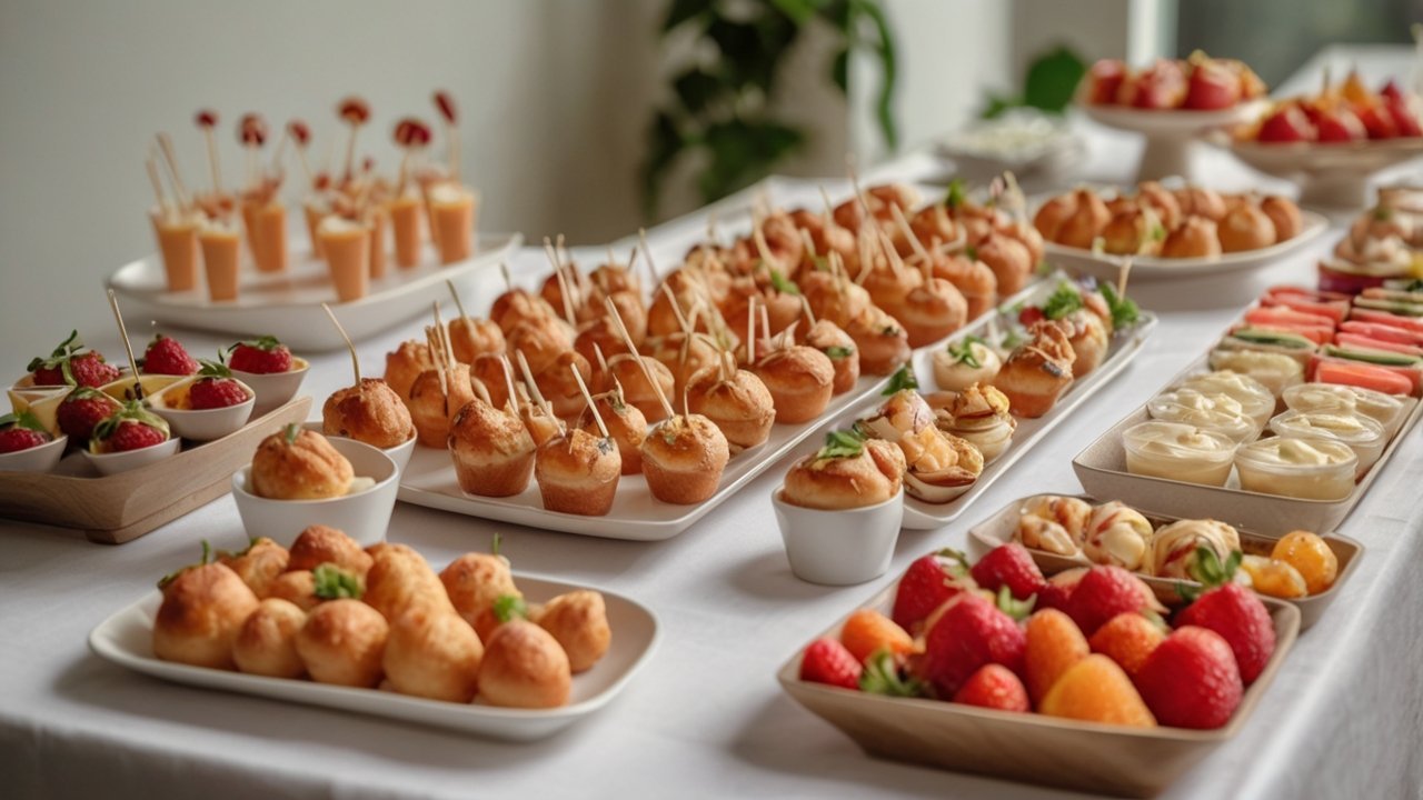 Budget-friendly finger food setup at a casual gathering.