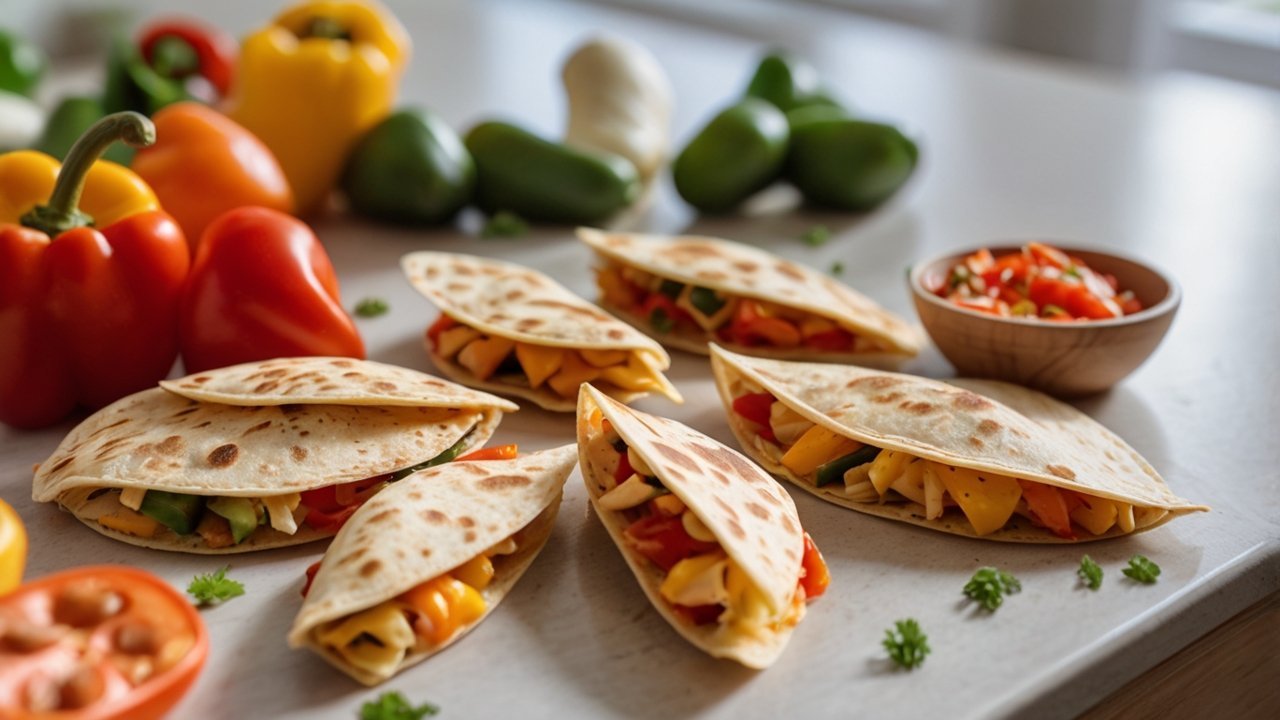 Easy finger foods for daily snacking like mini quesadillas and veggie bites.
