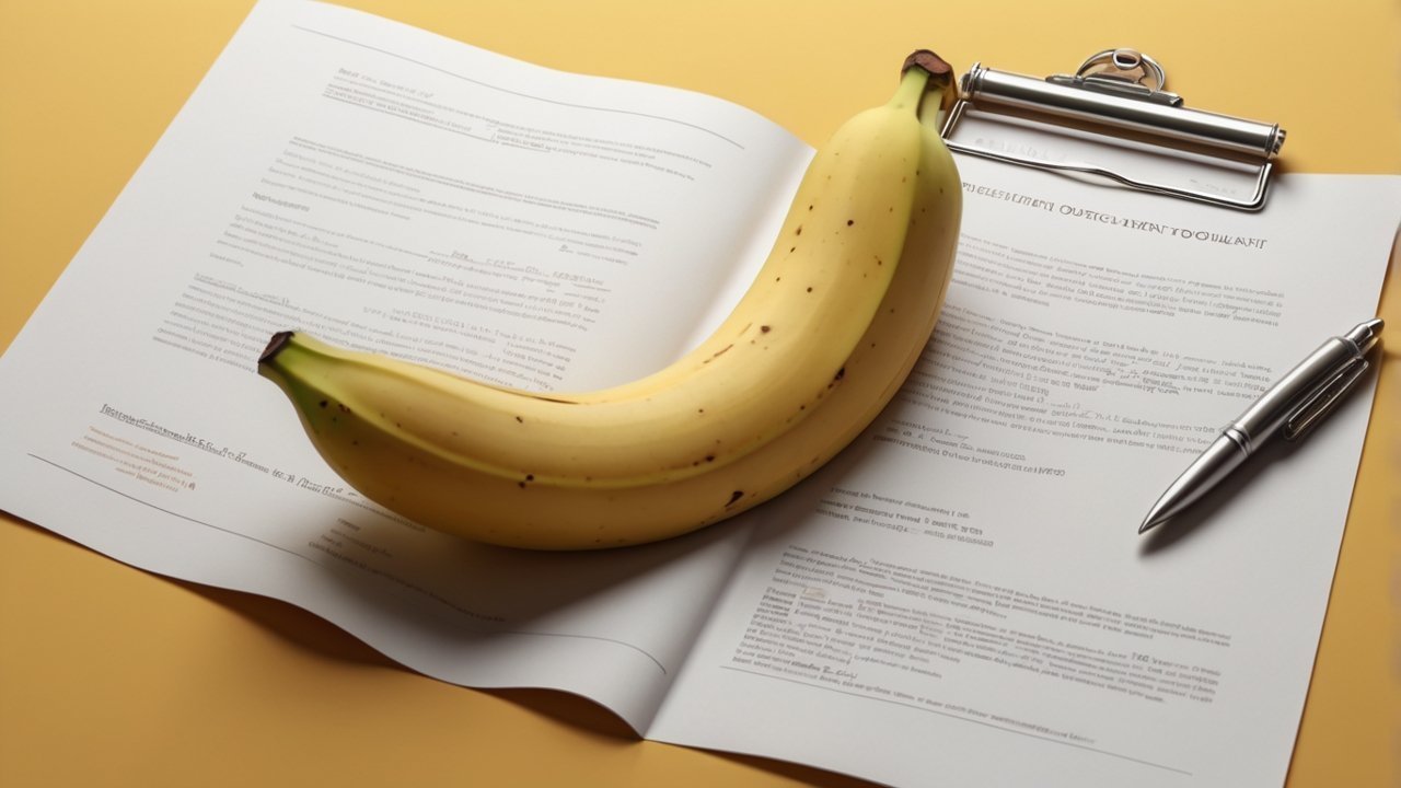 Hand holding a smiling banana symbolizing balanced nutrition and positivity