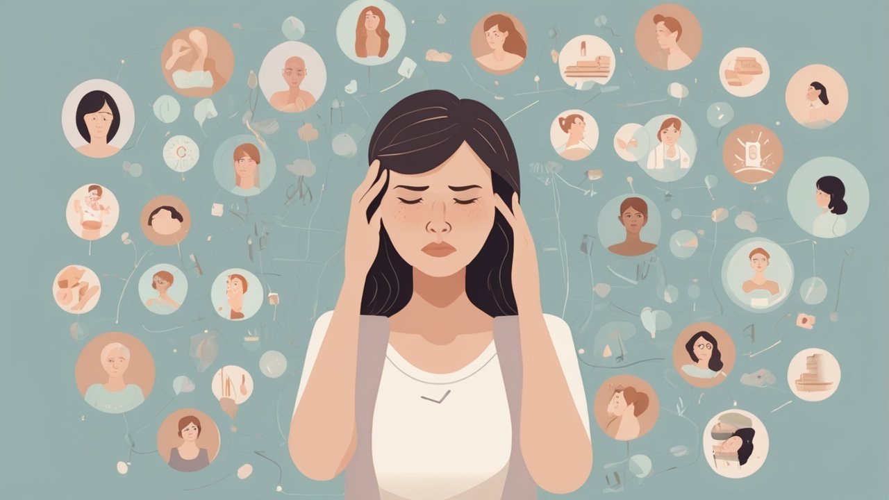 young woman in a restorative yoga pose on a mat