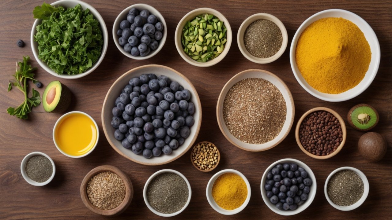 Raw kale leaves on a wooden cutting board