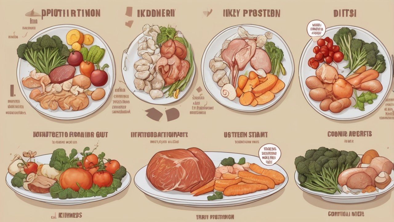 Whey protein powder container on a kitchen counter