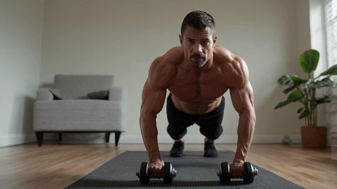 Set of resistance bands and yoga mat on floor