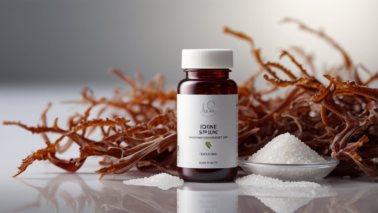 Ashwagandha supplement bottle for stress and thyroid support