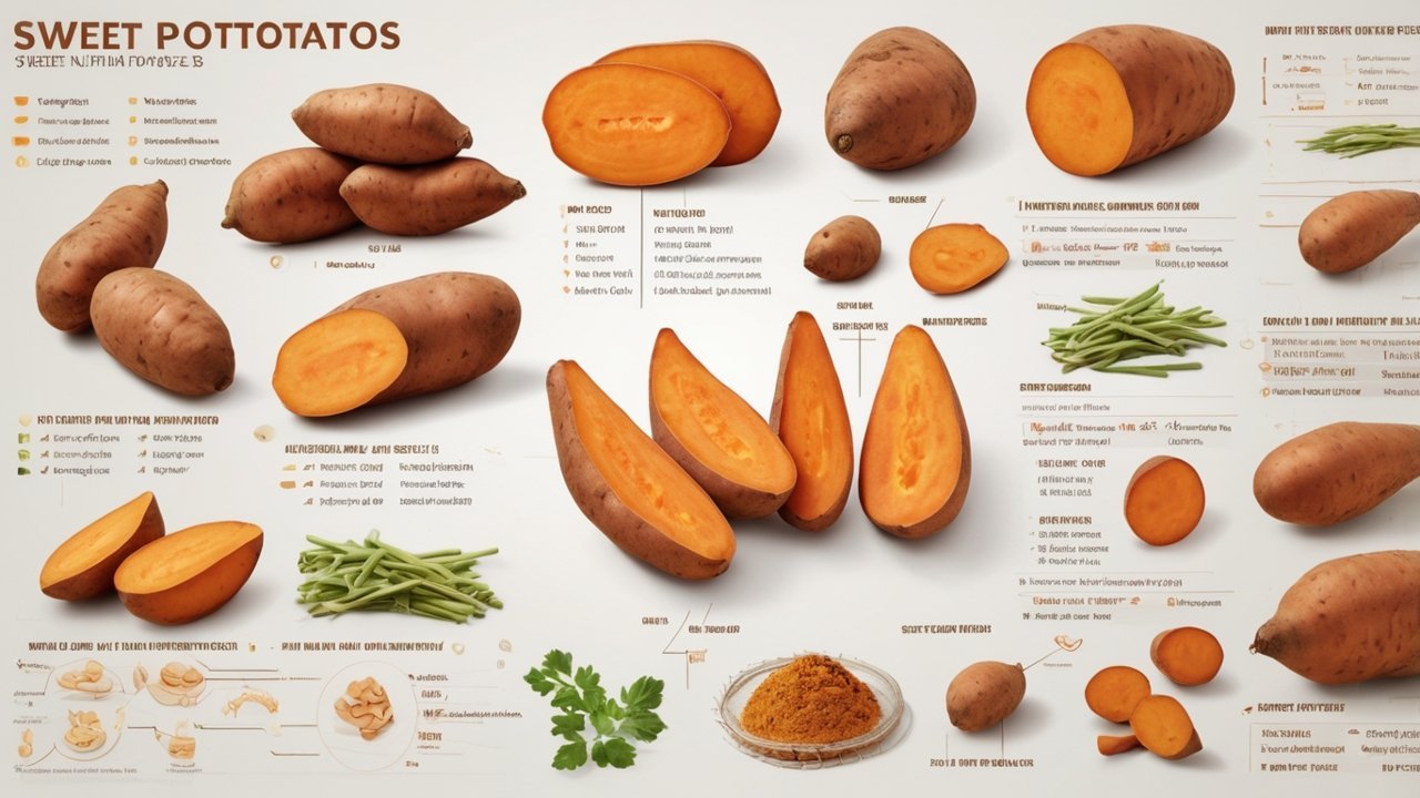 Boiled sweet potatoes served with herbs