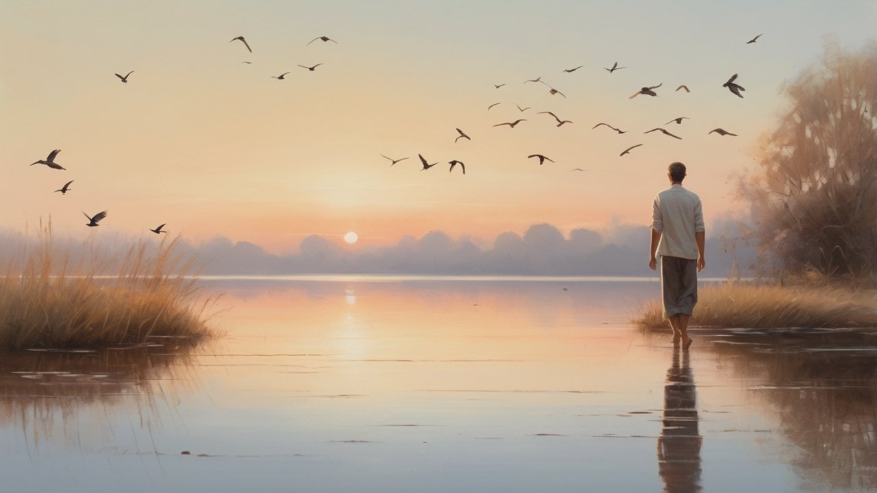 Woman walking along sunrise trail for mental clarity