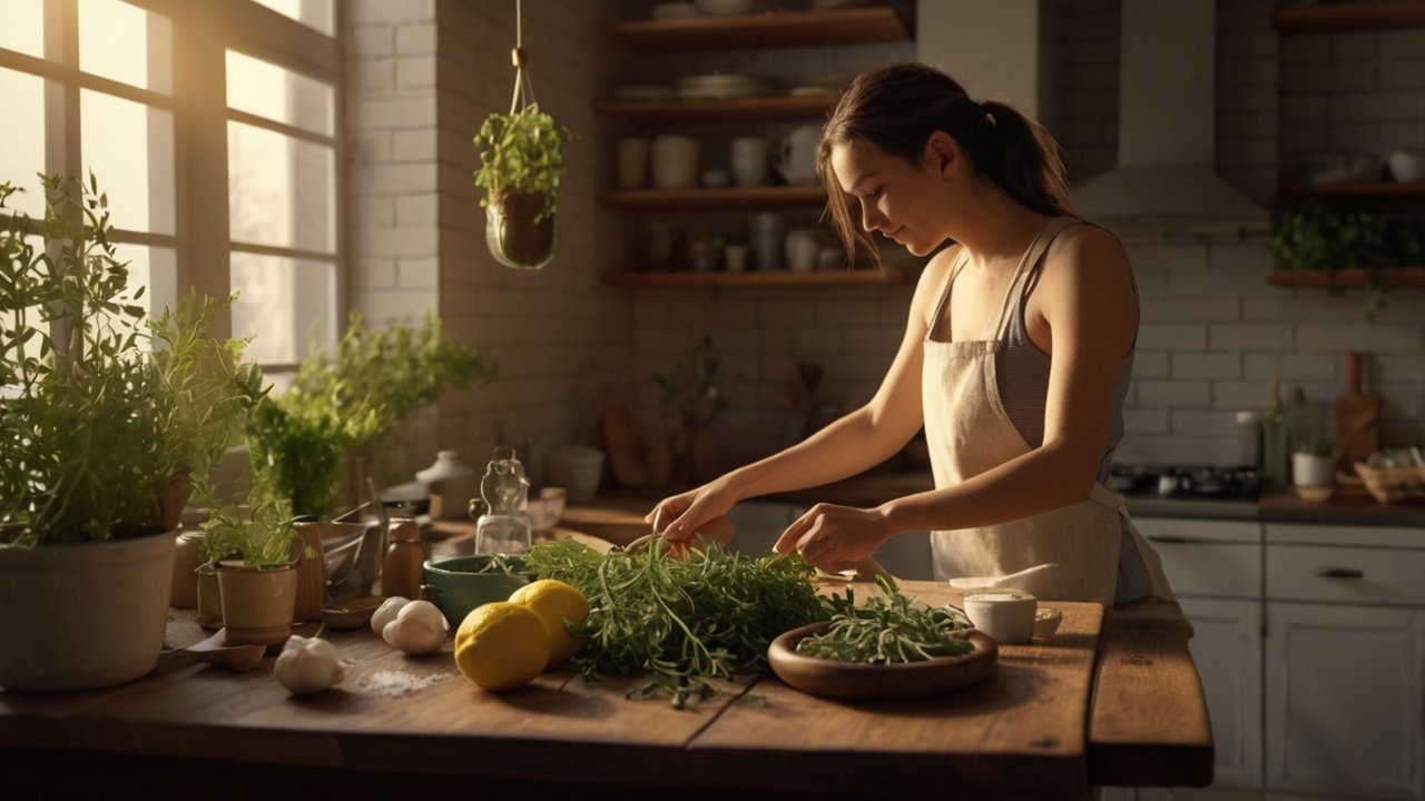 Woman reading nutrition label in grocery store aisle