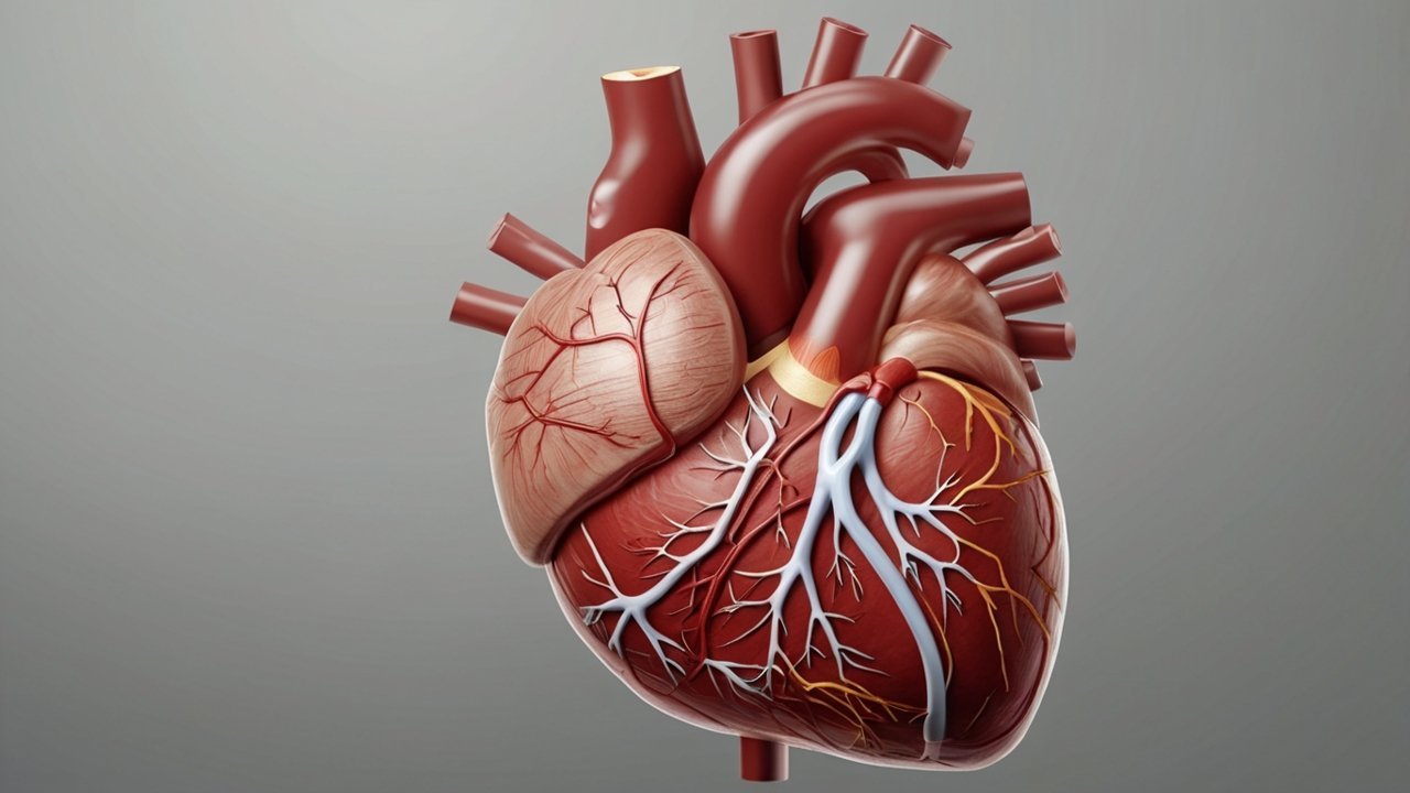 medical illustration of the human heart and blood vessels
