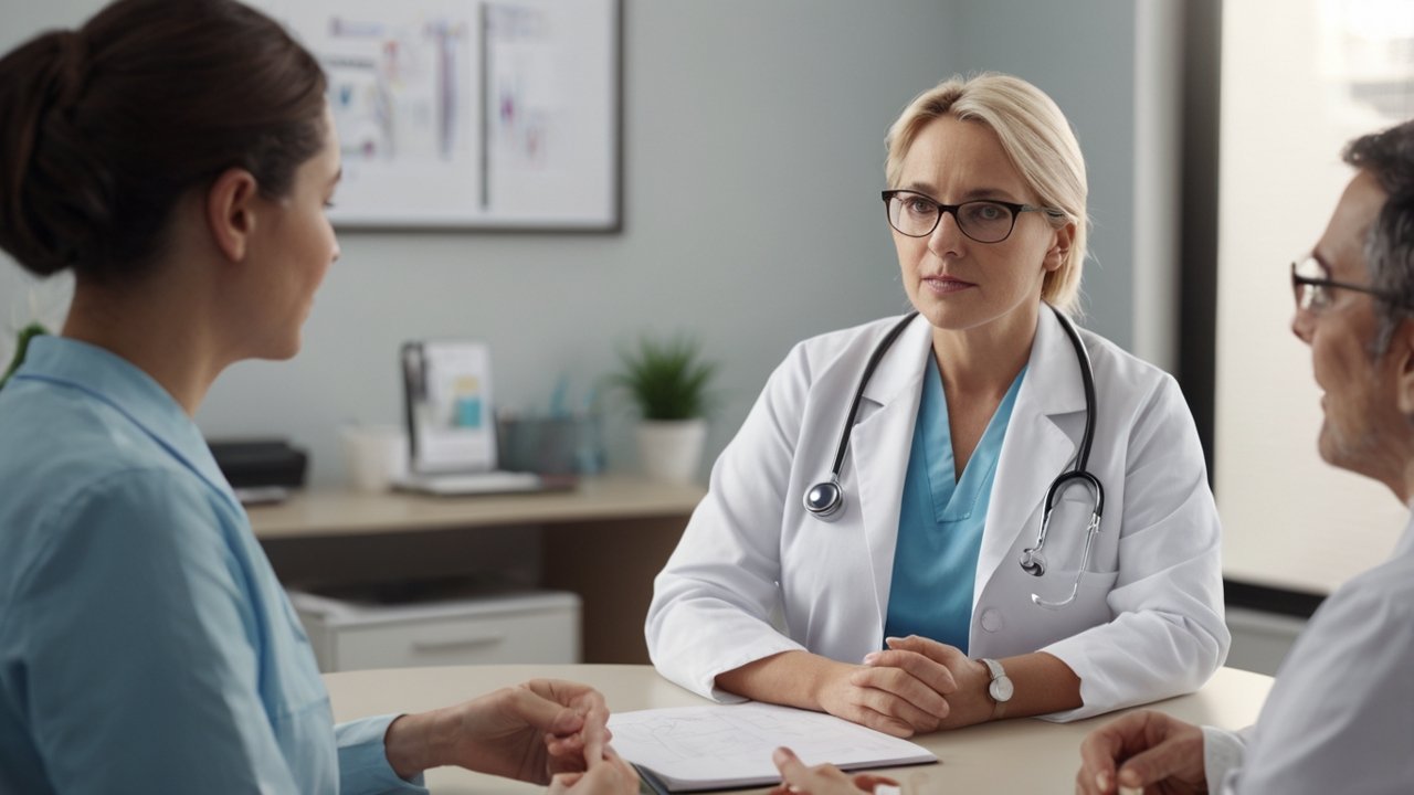 Telehealth appointment on laptop scree