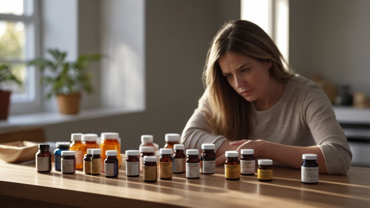 person choosing weight loss supplements