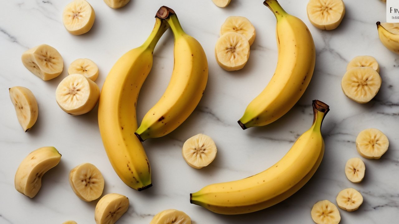 Blog cover image showing ripe bananas and nutrition icons highlighting key banana nutrition facts