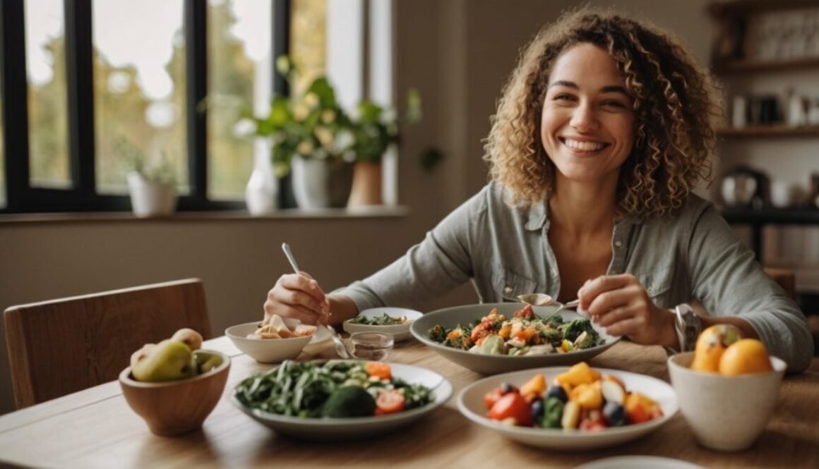 Variety of top superfoods like kale, berries, and salmon arranged on a white background