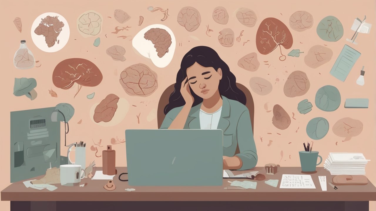 Glowing liver illustration with turmeric, garlic, and lemo