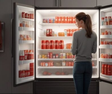 Diet Coke vs Zero comparison showing two sugar-free cola drinks in a healthy lifestyle setting