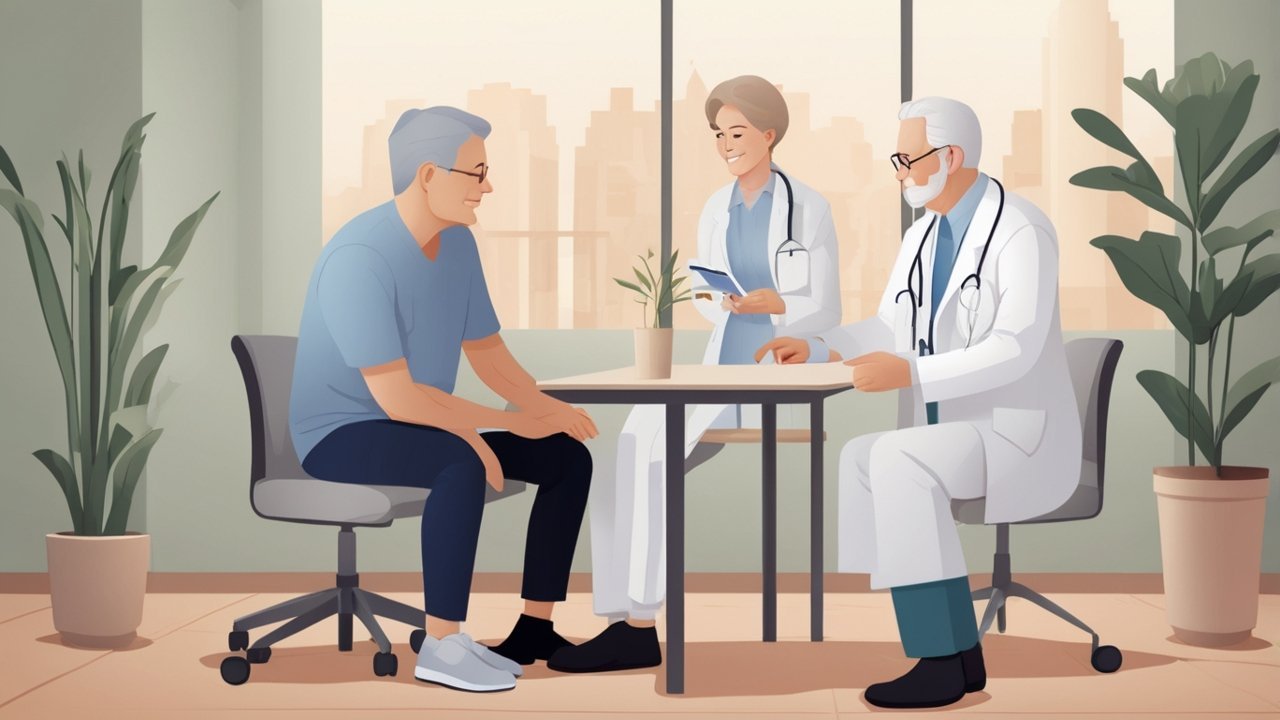 Illustration showing knee joint inflammation