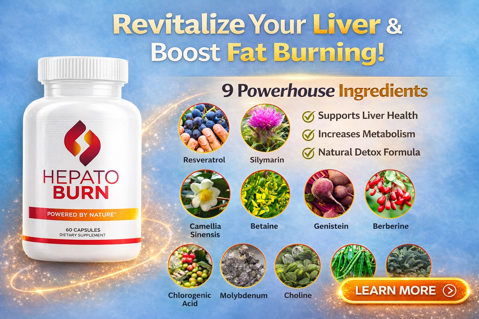 HepatoBurn Results safety and side effects information concept