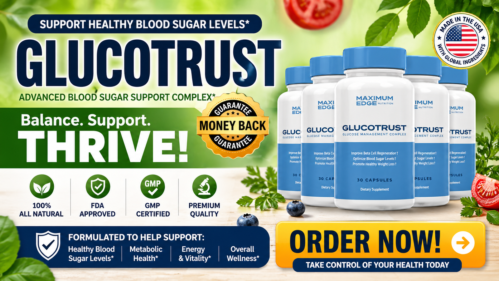 "GlucoTrust Review benefits showing improved energy sleep and sugar balance