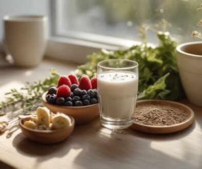 How to improve gut health naturally with yogurt, berries, oats, banana, and leafy greens